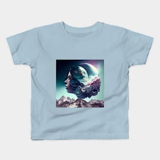 face planet space Kids T-Shirt